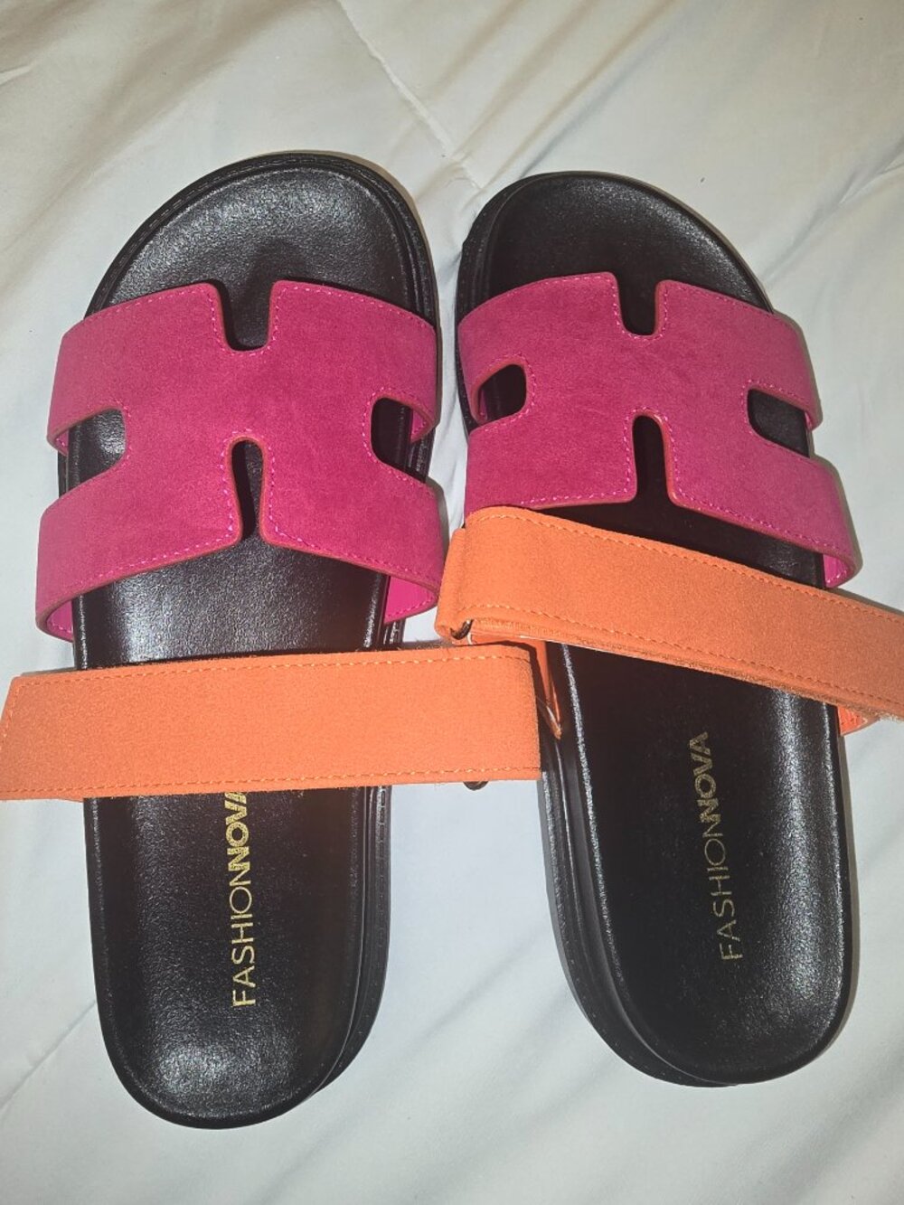 NWOT Agnes Flat Sandals - Pink/combo Sz 7 - Picture 5 of 8